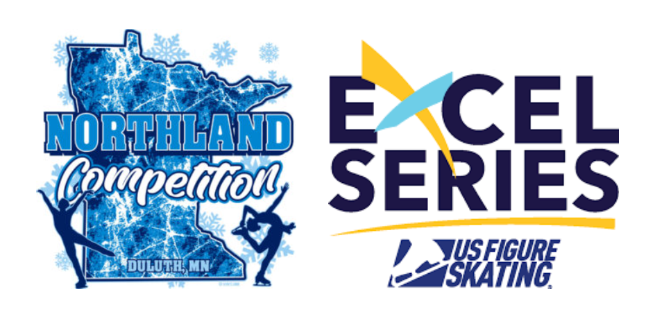 The Northland Figure Skating Competition with the Excel Series US Figure Skating logo side by side.